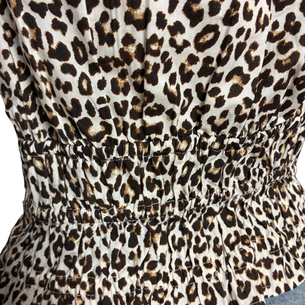 J.Crew Leopard Print Smocked Peplum Top XS NWT – Regenerative Cotton - Picture 11 of 11
